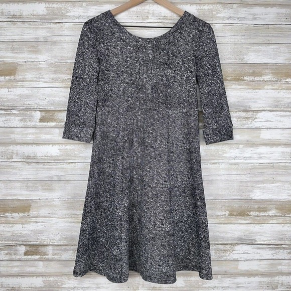 NOM Maternity Dress Size XS Fit & Flare Textured Tweed 3/4 Sleeves Jack Mini - Picture 2 of 14